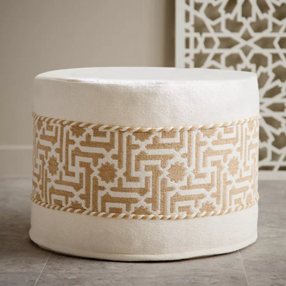 Geometric Woven Pouffe