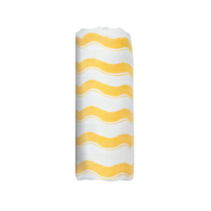 Yellow and White Baby Swaddle Blanket