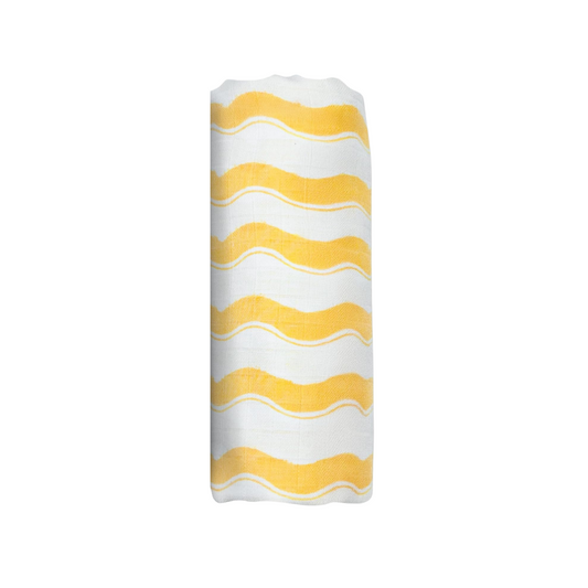 Yellow and White Baby Swaddle Blanket