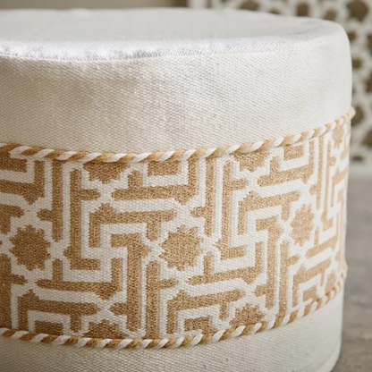 Geometric Woven Pouffe