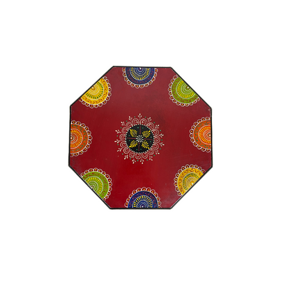 Hand Painted Wooden End Table - Small