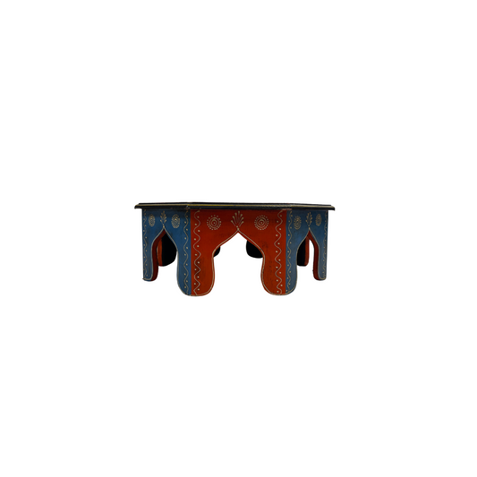 Hand Painted Wooden End Table - Small