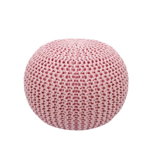 Pink Knitted Pouffe
