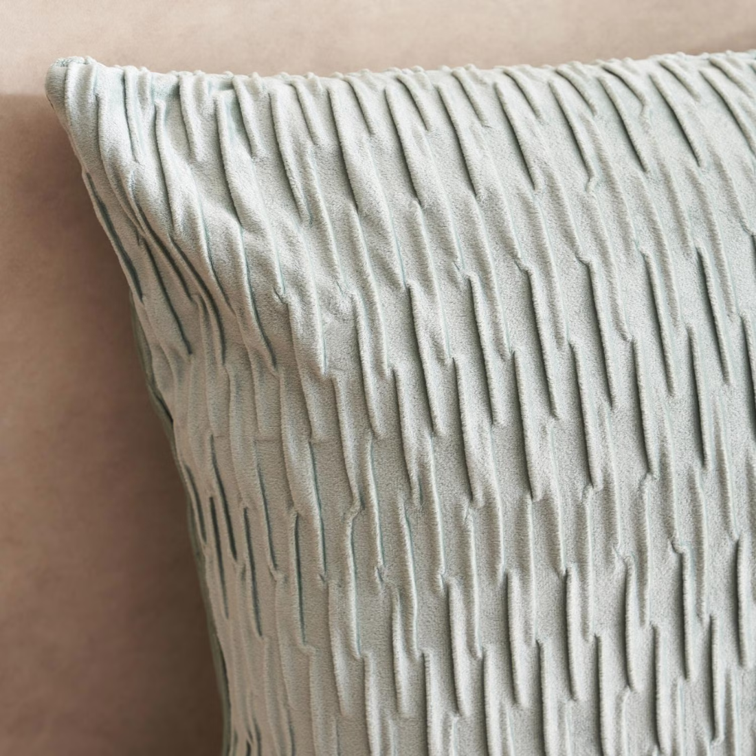 Mint Green Textured Velvet Cushion Cover
