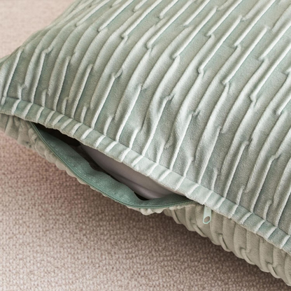 Mint Green Textured Velvet Cushion Cover