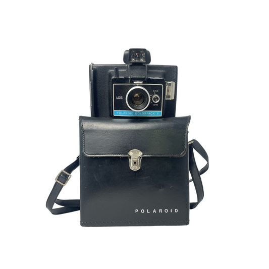 Vintage Polaroid Camera with Leather Case