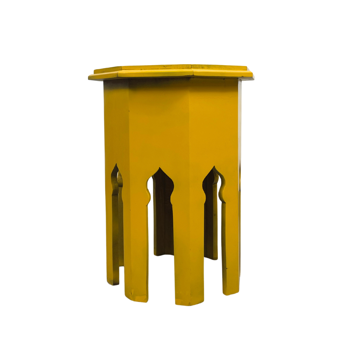 Yellow Painted Wooden End Table