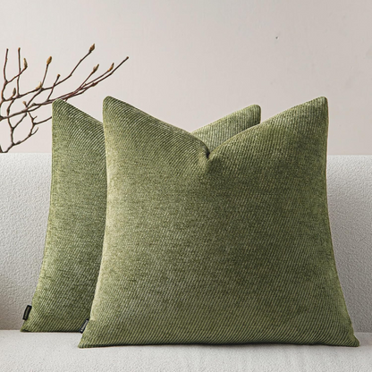 Moss Green Chenille Cushion Cover