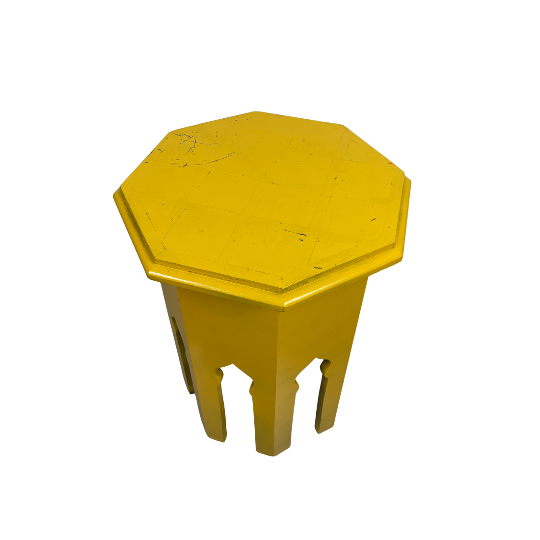 Yellow Painted Wooden End Table