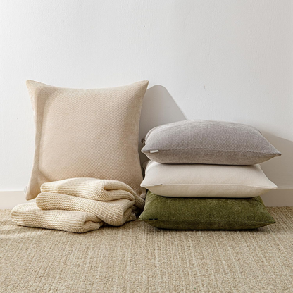 Moss Green Chenille Cushion Cover