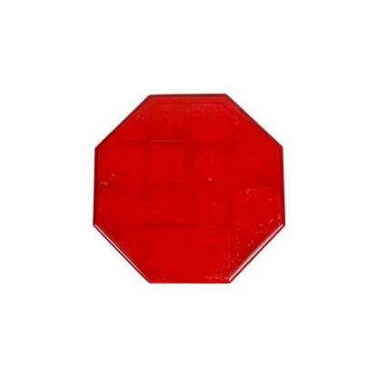 Red Painted Wooden End Table