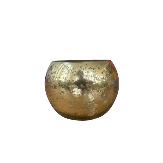 Gold Foil Tea Light Glass Holder