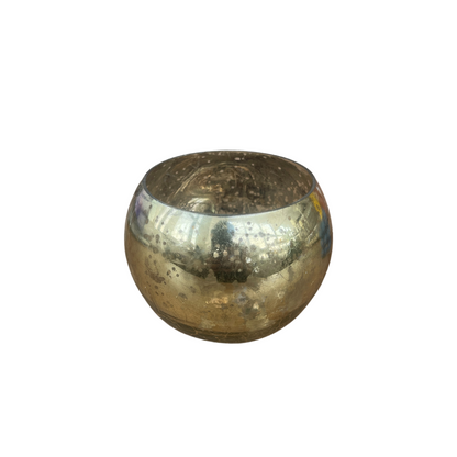 Gold Foil Tea Light Glass Holder