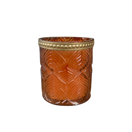 Brown Candle Holder with Gold Trim