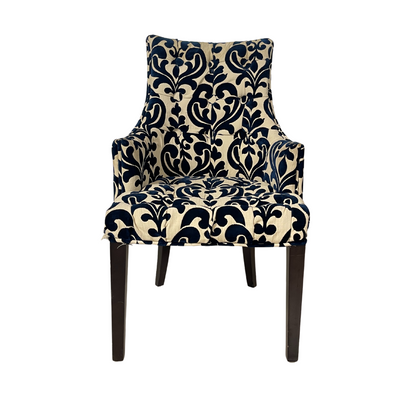 Navy Blue Baroque Accent Chair