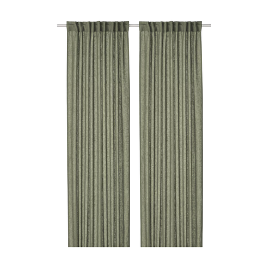 Linen Olive Green Curtains