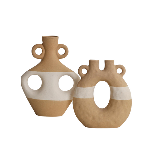 Duo Colored Ceramic Vases