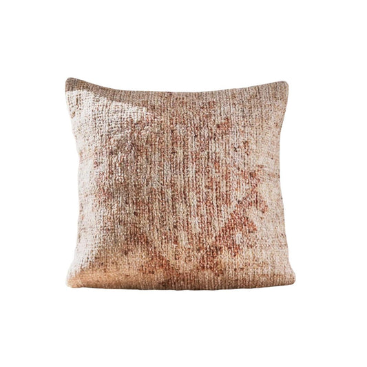 Bohemian Rust Patterned Cushion with Natural Fabrics