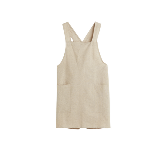Beige Linen Bistro Style Apron