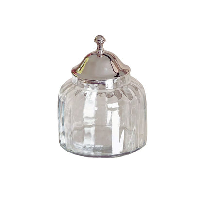Decorative Glass Jar with Silver Lid