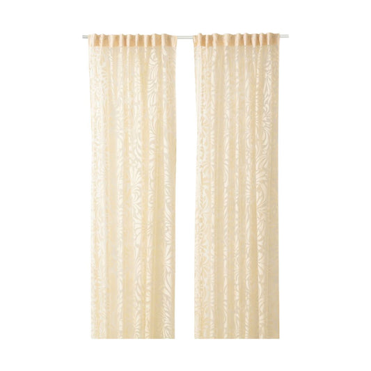 Pair of Damask Sheer Curtains
