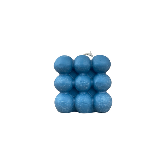 Blue Spheric Cube Candle