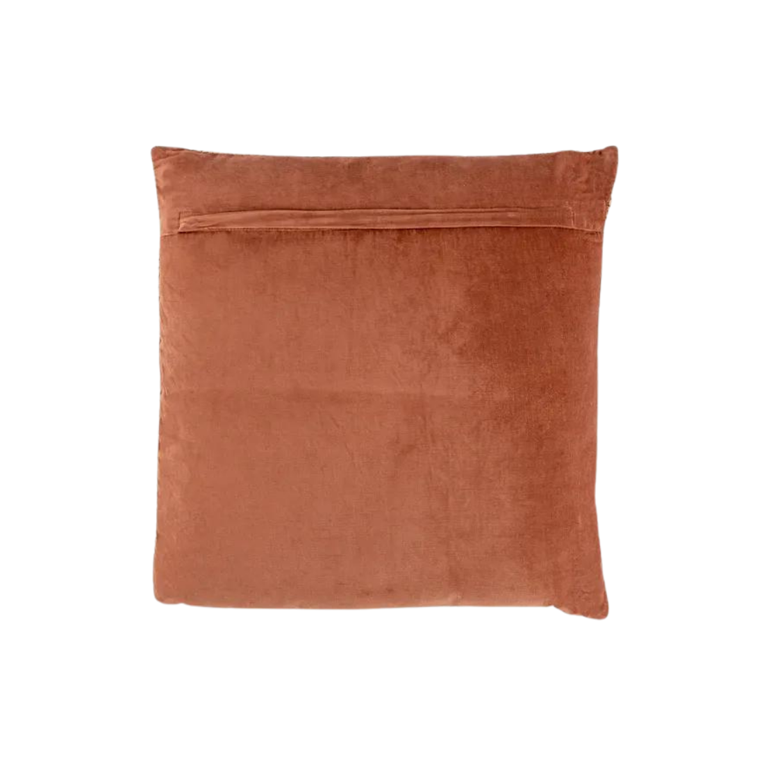 Rust Linen Cushion with Circular Lines