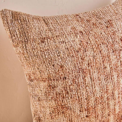 Bohemian Rust Patterned Cushion with Natural Fabrics