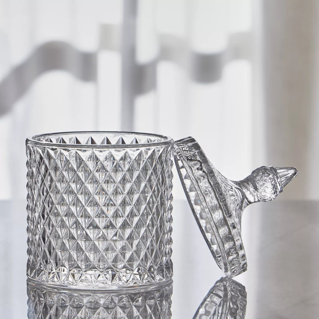 Clear Santo Crystal Canister with Lid
