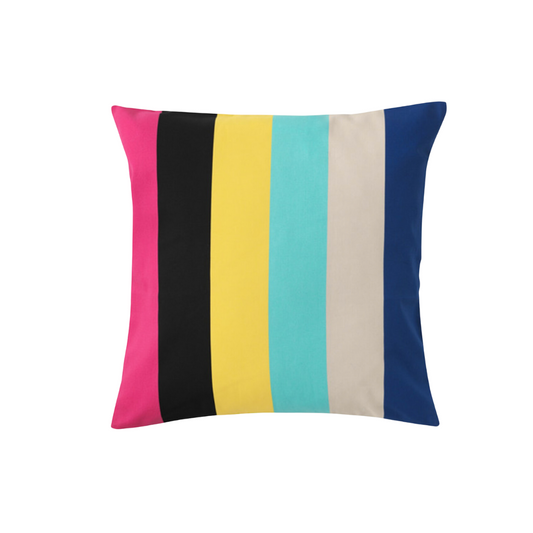 Multicolored Striped Cushion