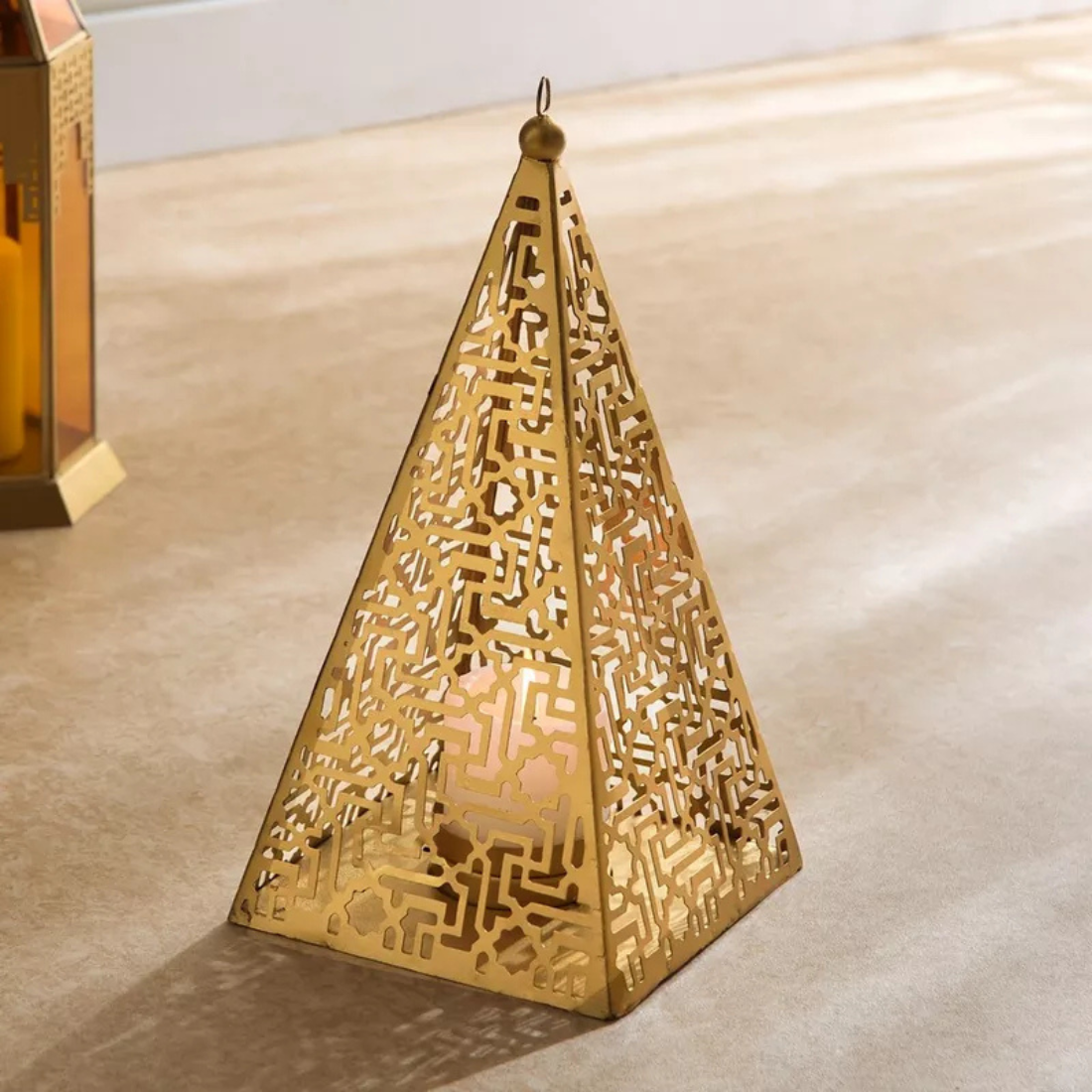 Gold Pyramid Lantern