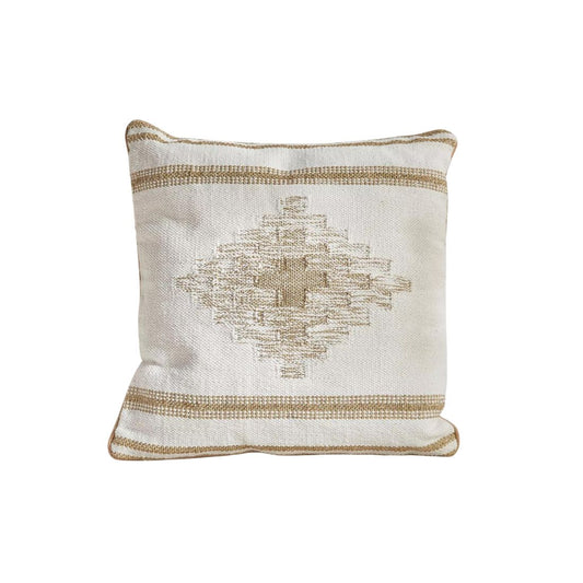 Geometric Embroidered Cushion with Gold Threads