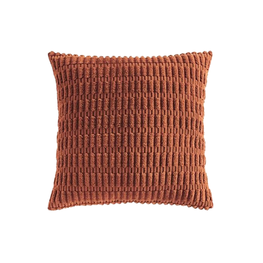 Rust Geometric Velvet Cushion Cover