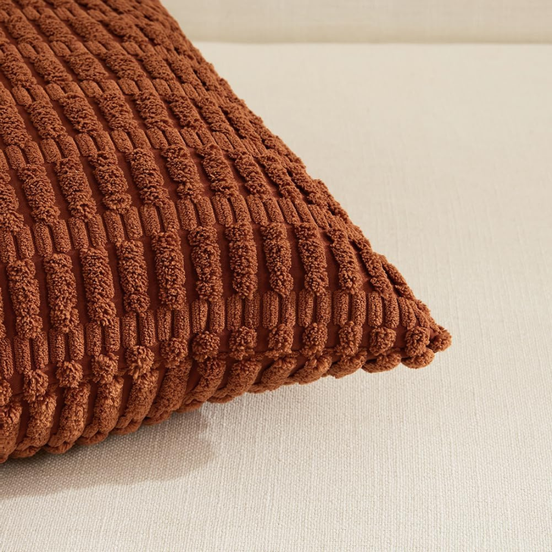 Rust Geometric Velvet Cushion Cover