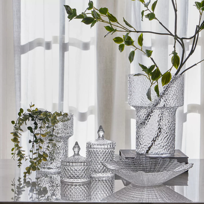 Clear Santo Crystal Canister with Lid