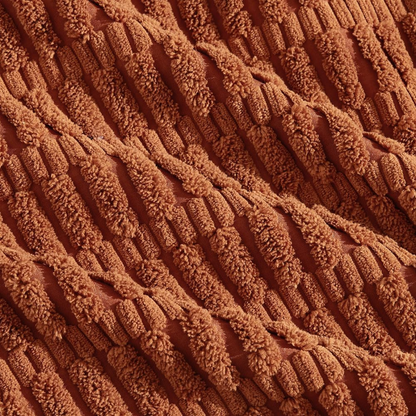 Rust Geometric Velvet Cushion Cover