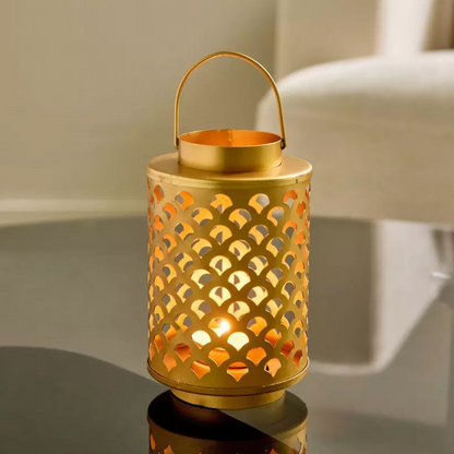 Gold Round Table Lantern