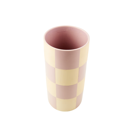 Pink Checkered Vase