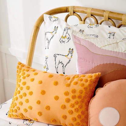 Orange PomPom Cushion