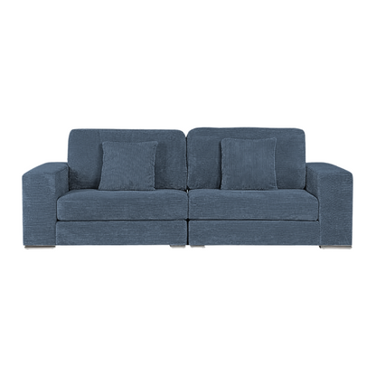 Blue Corduroy 3 -Seater Sofa (Excluding Cushions)