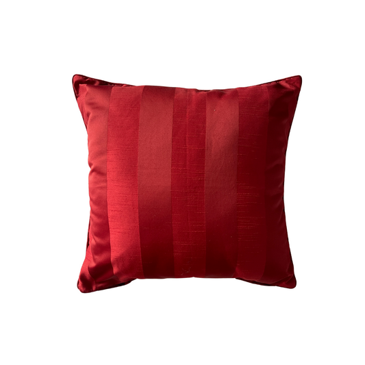 Red Silk Striped Cushion