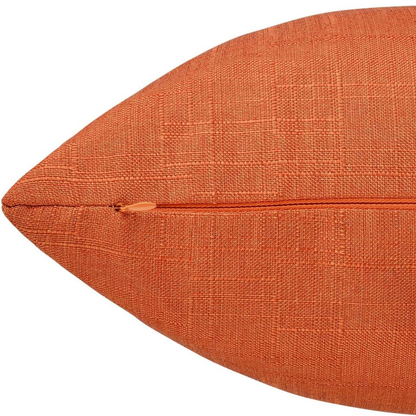 Orange Linen Cushion Covers