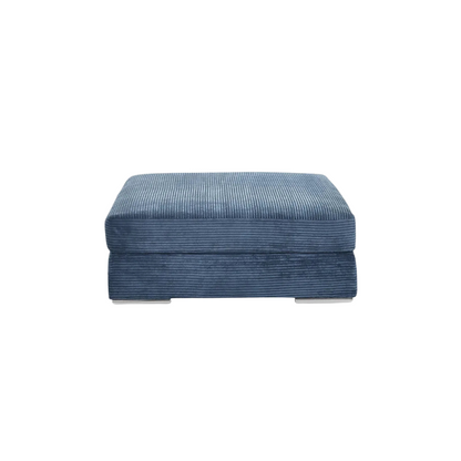 Blue Corduroy Ottoman