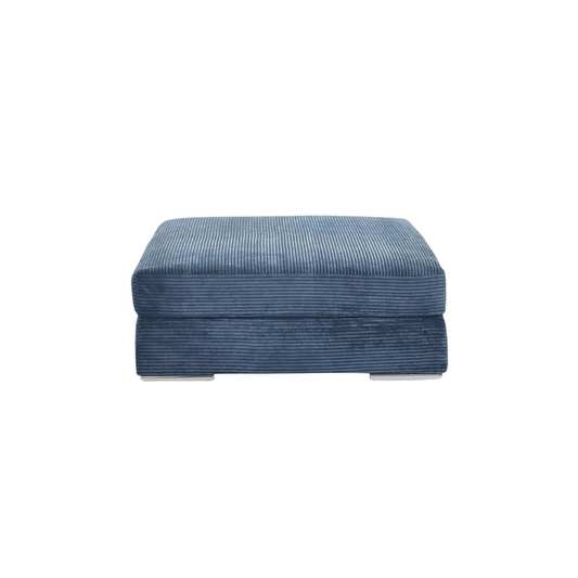 Blue Corduroy Ottoman