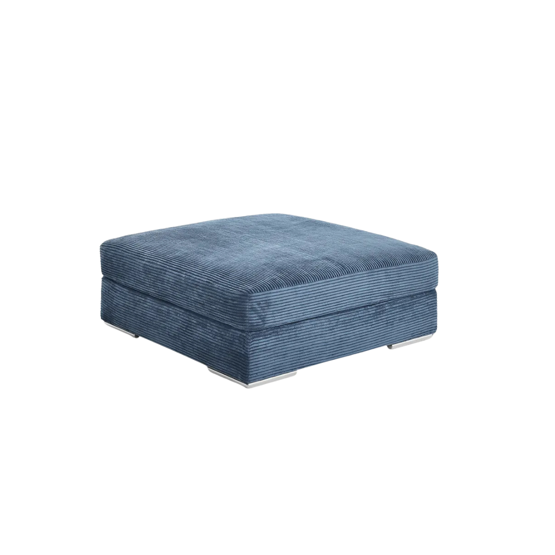 Blue Corduroy Ottoman