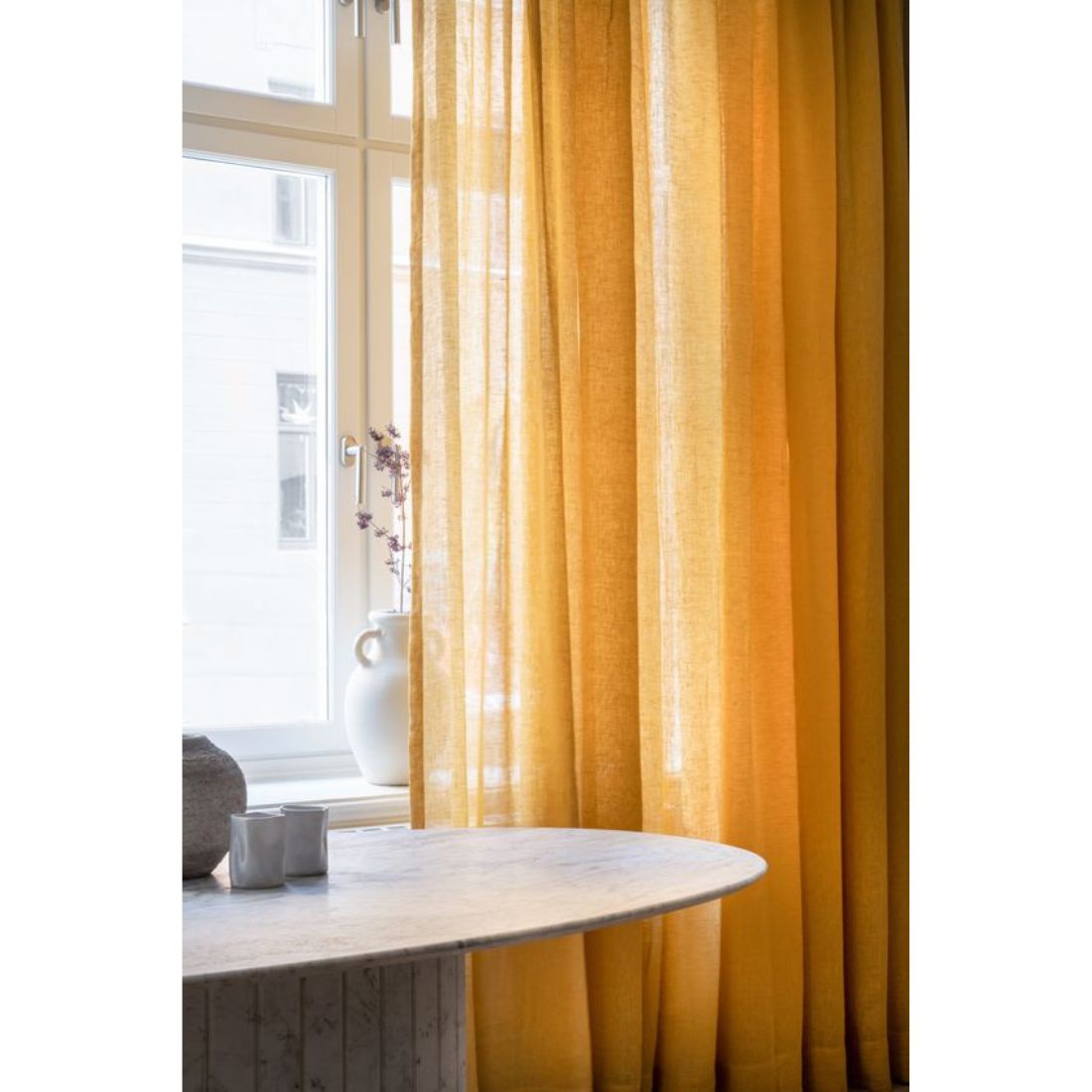 Mustard Linen Curtains