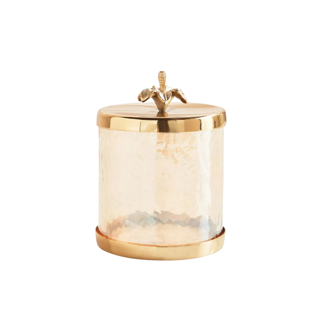 Glass Canister with Floral Lid