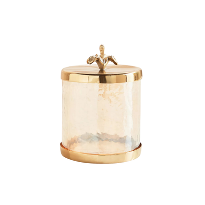 Glass Canister with Floral Lid