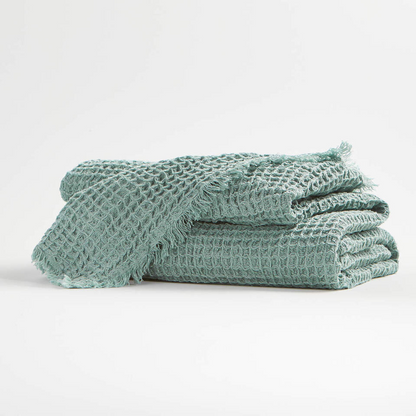 Teal Waffle Throw Blanket