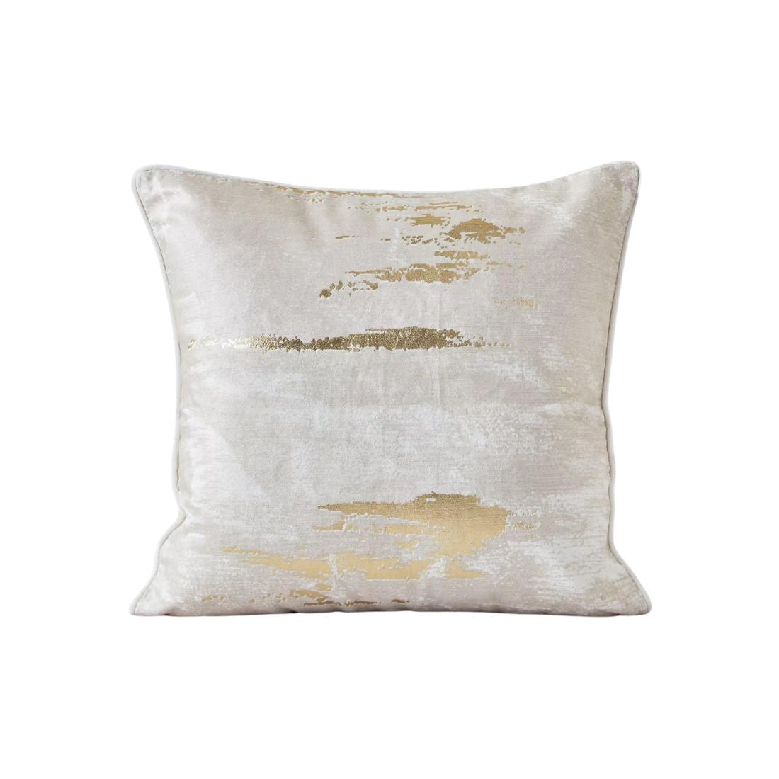 Velvet Cushion with Gold Pattern Detailing